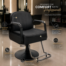 Professional Hydraulic Salon Styling Chair with Padded Armrests & Footrest | She Cosmetics®