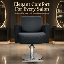 Luxury Hydraulic Salon Styling Chair with Premium PU Leather & Heavy-Duty Round Base She Cosmetics®