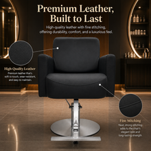 Luxury Hydraulic Salon Styling Chair with Premium PU Leather & Heavy-Duty Round Base She Cosmetics®