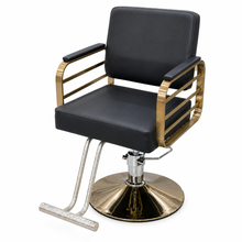 Luxury Gold Frame Hydraulic Salon Styling Chair with Premium PU Leather She Cosmetics®