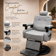 Professional Hydraulic Barber Chair with Adjustable Headrest, Heavy-Duty Salon Styling Chair with Footrest & Premium PU Leather for Barbershop, Salon & Spa | She Cosmetics®