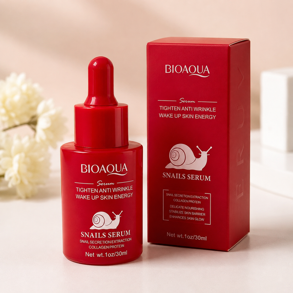 BIOAQUA Snail Serum 30ml – Tighten Anti-Wrinkle Facial Serum with Snail Secretion & Collagen | She Cosmetics®