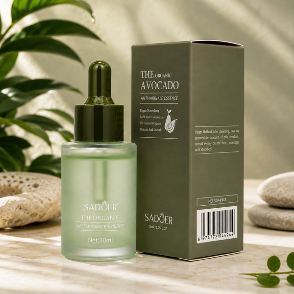 SADOER Organic Avocado Anti-Wrinkle Essence 30ml – Hydrating Facial Serum | She Cosmetics®