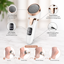 Electric Foot Callus Remover – Rechargeable Foot File with LED Display & 2-Speed Control | She Cosmetics®