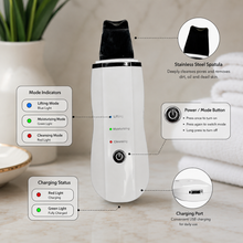 3-in-1 Ultrasonic Skin Scrubber – Facial Spatula with Cleansing, Moisturizing & Lifting Modes | She Cosmetics®