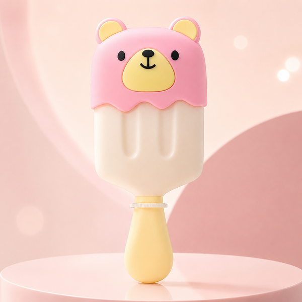 Pink Cute Bear Kids Paddle Hair Brush | She Cosmetics®