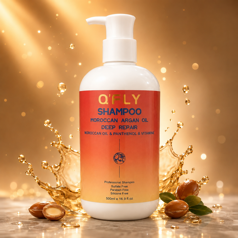 Q'FLY Moroccan Argan Oil Deep Repair Shampoo | Sulfate-Free Professional Hair Care | 500ml
