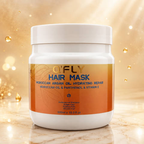 Q'FLY Moroccan Argan Oil Hydrating Repair Hair Mask | Deep Conditioning Treatment | Sulfate-Free | 500ml
