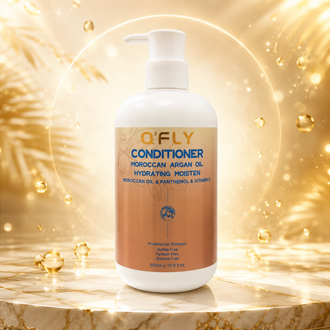 Q'FLY Moroccan Argan Oil Hydrating Conditioner | Deep Moisturizing & Repair Formula | Sulfate-Free | 500ml