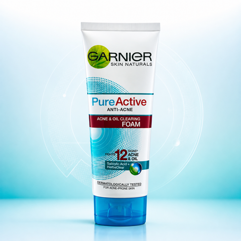 Garnier Skin Naturals Pure Active Anti-Acne Acne & Oil Clearing Foam 100ml She Cosmetics®