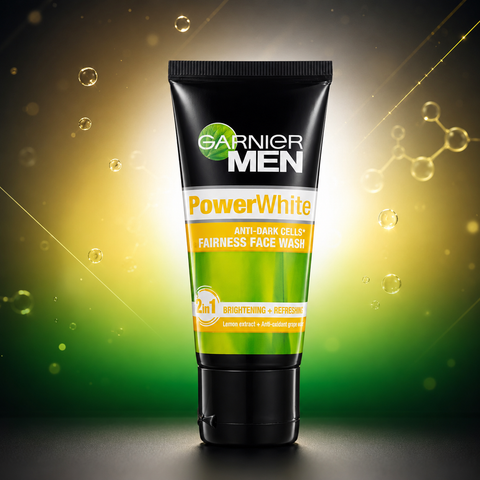 Garnier Men PowerWhite Anti-Dark Cells Brightening Face Wash (50ml / 100ml) | She Cosmetics®