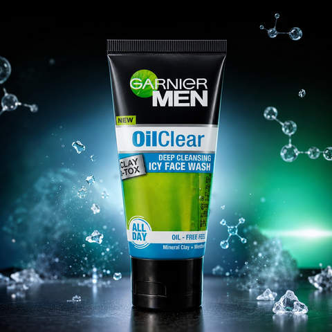 Garnier Men OilClear Deep Cleansing Icy Face Wash (50ml , 100ml) | She Cosmetics®