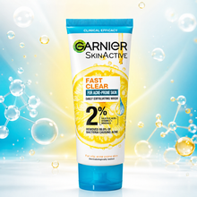 Garnier SkinActive Fast Clear 2% Daily Exfoliating Face Wash for Acne-Prone Skin (50ml / 100ml) | She Cosmetics®