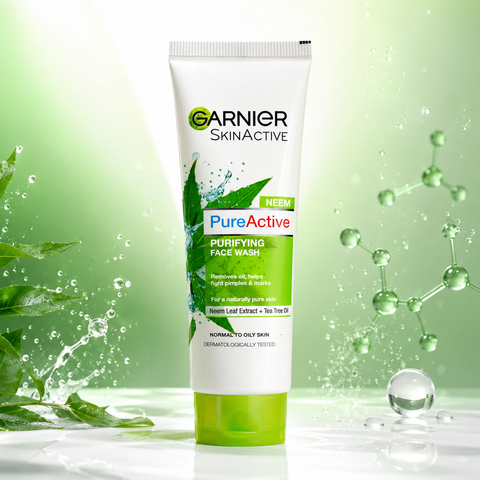 Garnier SkinActive Pure Active Neem Purifying Face Wash for Normal to Oily Skin (50ml / 100ml) | She Cosmetics®