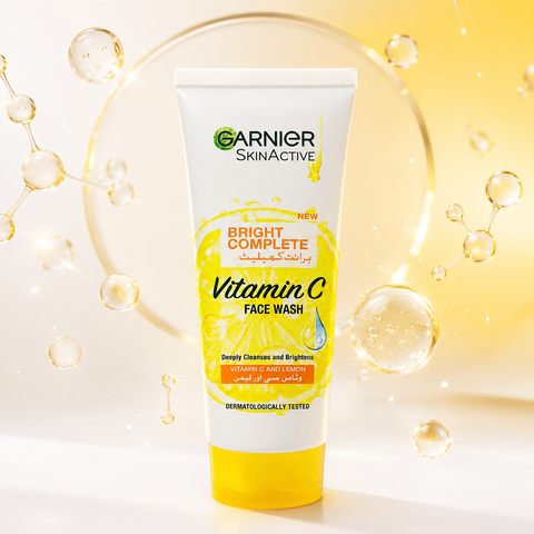 Garnier SkinActive Bright Complete Vitamin C Face Wash (100ml, 50ml) | She Cosmetics®