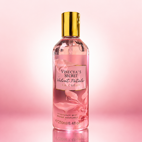 Vinecya’s Secret Velvet Petals La Crème Fragrance Mist – 250 ml | She Cosmetics®