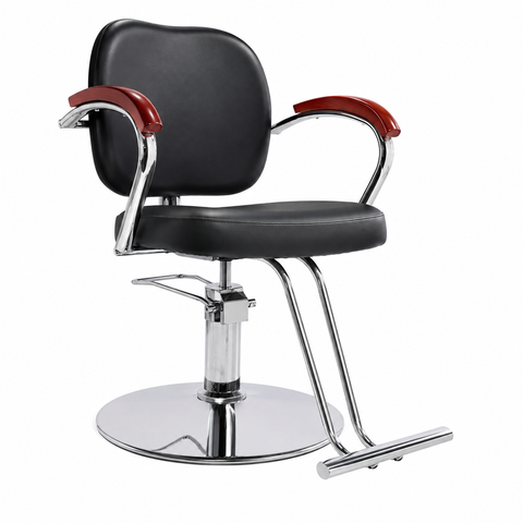 Premium Hydraulic Salon Styling Chair with Footrest – Black | She Cosmetics®