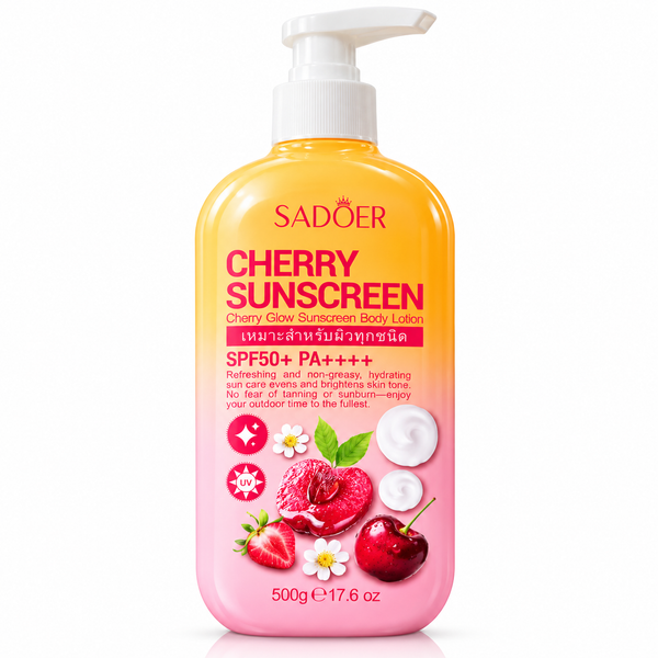 SADOER Cherry Sunscreen Body Lotion SPF50+ PA++++ 500g