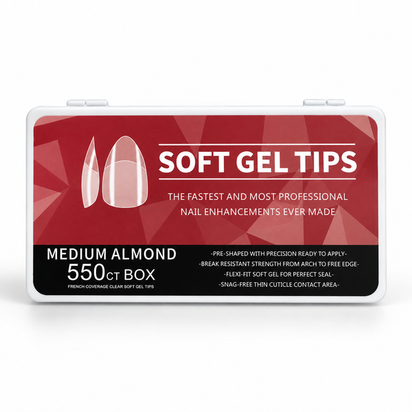 Medium Almond Soft Gel Tips 550ct