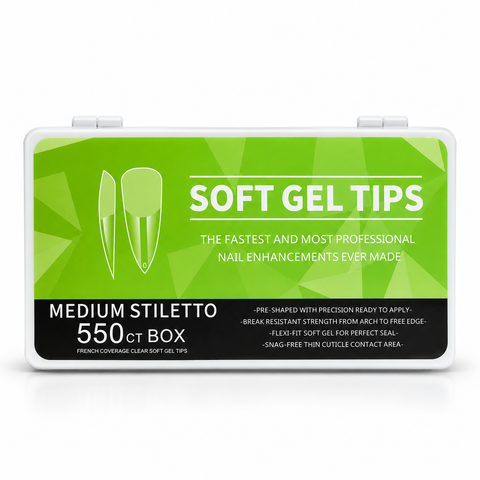 Medium Stiletto Soft Gel Tips 550ct