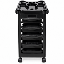 Black Salon Trolley with 4 Drawers & Tool Organizer