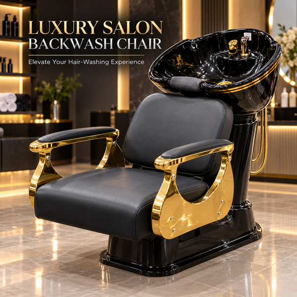 Luxury Salon Backwash Chair with Black Basin