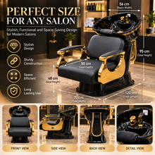 Luxury Salon Backwash Chair with Black Basin