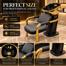Luxury Salon Shampoo Station with Gold Basin