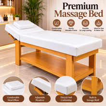 Wooden Massage Bed with Adjustable Headrest