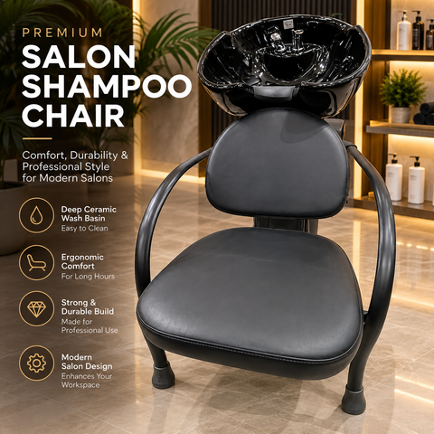 Professional Shampoo Station with Black Basin