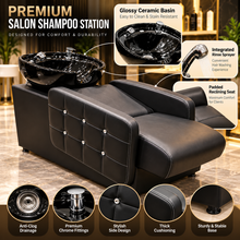 Professional Salon Shampoo Station with Black Basin