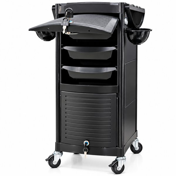 Salon Trolley Cart with Lockable Storage