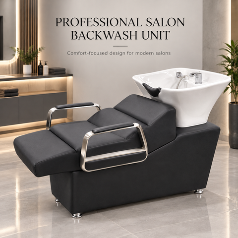 Professional Salon Backwash Unit with White Basin