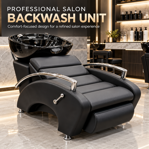 Professional Salon Backwash Unit with Black Basin
