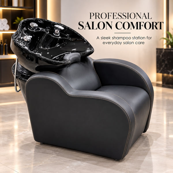 Professional Salon Shampoo Chair with Black Basin