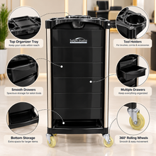 Salon Trolley with 5 Drawers & Tool Organizer