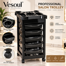 Vesoul Professional Salon Trolley with Multi-Function Top Tray