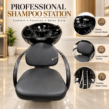 Professional Shampoo Station with Black Basin