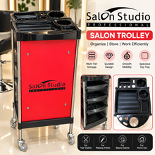 Salon Studio Professional Red & Black Salon Trolley