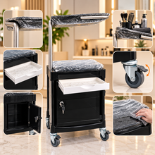 Professional Salon Trolley with Lockable Drawer and Top Shelf