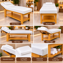 Wooden Massage Bed with Adjustable Headrest