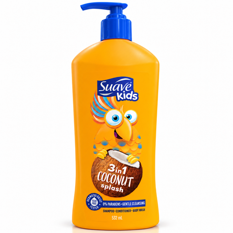 Suave Kids Coconut Splash 3-in-1 Shampoo, Conditioner & Body Wash 532ml