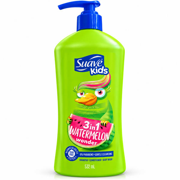 Suave Kids Watermelon Wonder 3-in-1 Shampoo, Conditioner & Body Wash 532ml