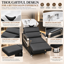 Professional Salon Backwash Unit with White Basin
