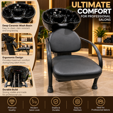 Professional Shampoo Station with Black Basin