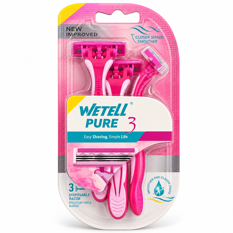 WETELL Pure 3 Pink Disposable Razors