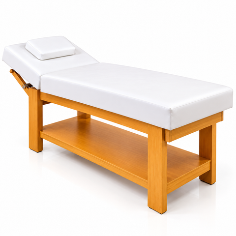 Wooden Massage Bed with Adjustable Headrest